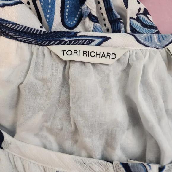 TORI RICHARD DRESS BUTTON DOWN BRAIDED BELT SHORT SLEEVES FLORAL NWOT SIZE SMALL - Picture 2 of 15